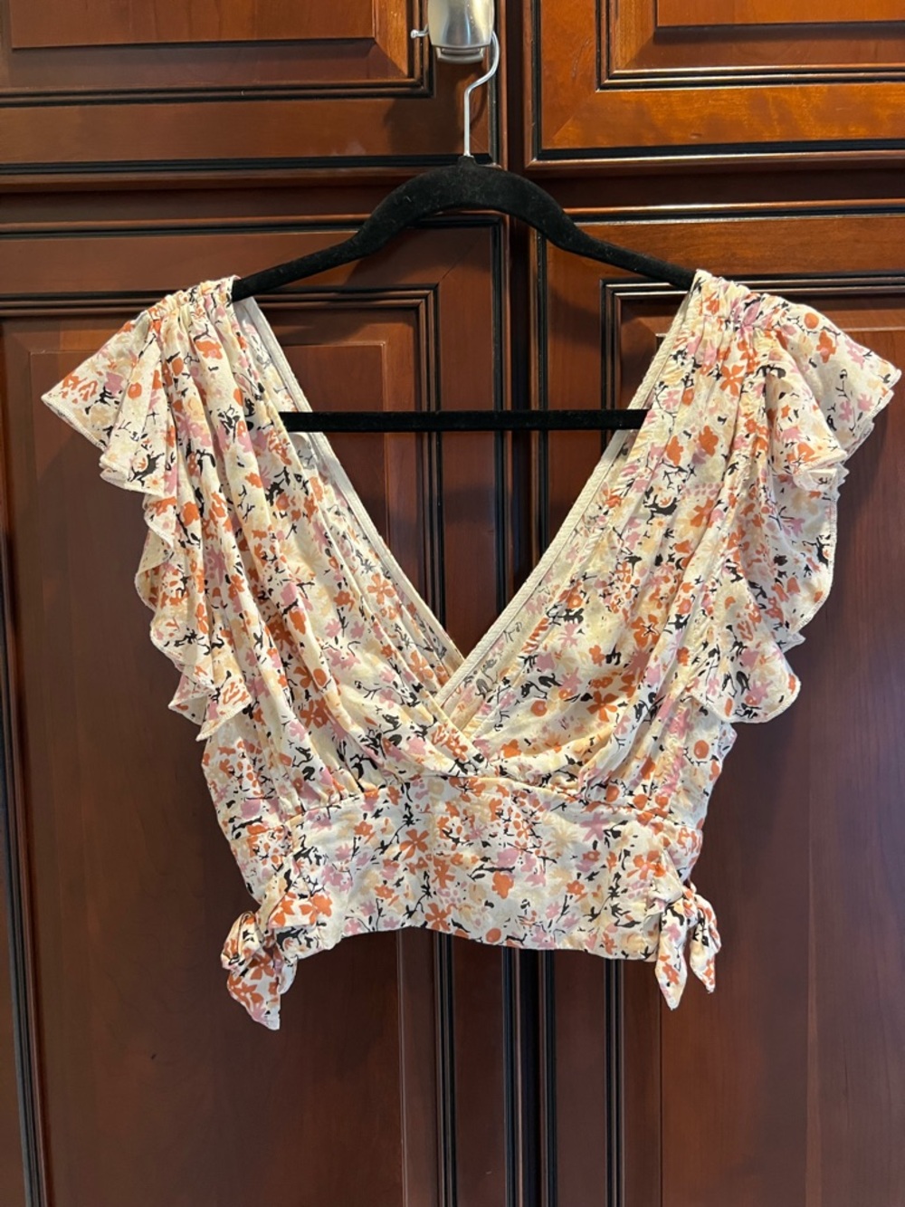 Free People Pretty Daze Floral Crop Top in Crème - XS - Picture 3 of 9